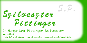 szilveszter pittinger business card